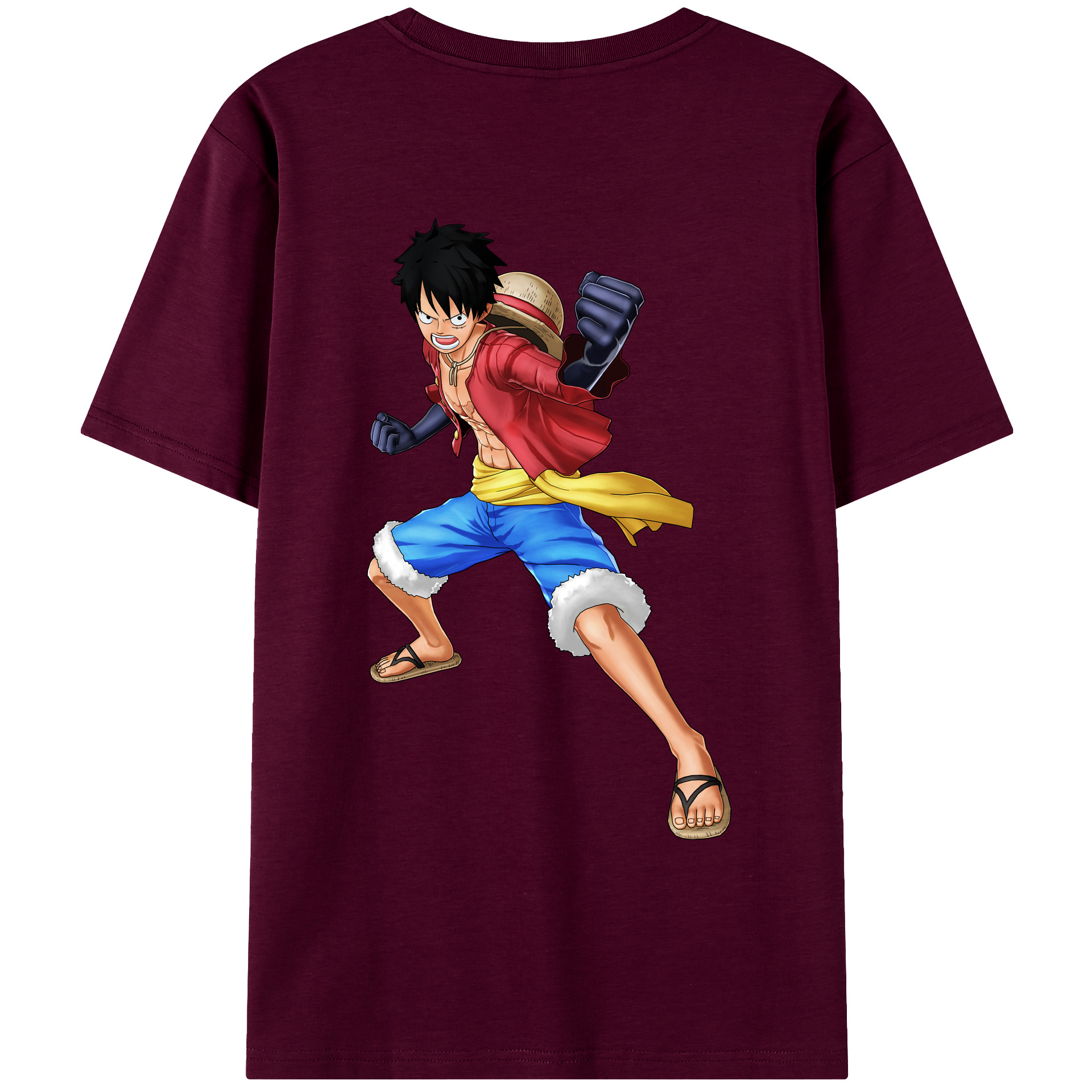 ワンピース モンキー・D・ルフィ ONE PIECE Monkey D. Luffy レディース半袖Tシャツ(バックプリント)